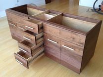 Solid Walnut Double Vanity With Turned Legs 6 small