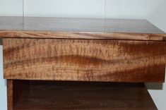Solid Sapele Nightstand With Figured Floating Drawer And Shelves 5 small