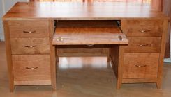 Figured Solid Cherry Executive Desk 4 small