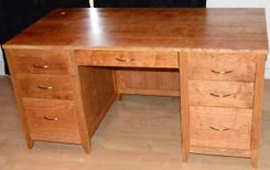 Figured Solid Cherry Executive Desk 1 small