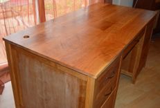 Figured Solid Cherry Executive Desk 5 small