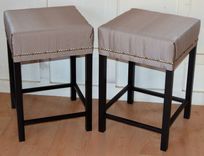 Stained Solid Maple Kitchen Stools With Custom Cushions 1 small