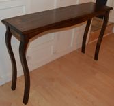 Solid Maple Stained Cabrio Console Table With Curved Legs 1 small