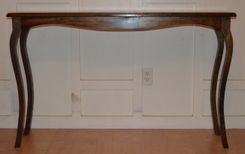 Solid Maple Stained Cabrio Console Table With Curved Legs 3 small