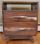 Solid Walnut Danish Modern Nightstand 5 small