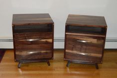 Solid Walnut Danish Modern Nightstand 1 small