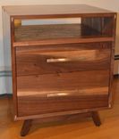 Solid Walnut Danish Modern Nightstand 3 small