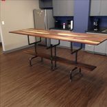 Solid Sappy And Figured Walnut Conference Table With Iron Bar Legs 3 small
