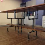 Solid Sappy And Figured Walnut Conference Table With Iron Bar Legs 2 small
