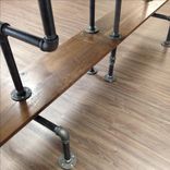 Solid Sappy And Figured Walnut Conference Table With Iron Bar Legs 6 small