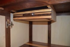 Walnut And Maple Bar With Drawer, Adjustable Shelves, And Fold Out Side Table 2 small