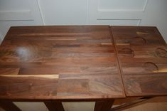 Walnut And Maple Bar With Drawer, Adjustable Shelves, And Fold Out Side Table 5 small