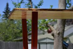 Solid Ambrosia Maple Slab Coffee Table With Padauk Legs 2 small