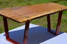 Solid Ambrosia Maple Slab Coffee Table With Padauk Legs 3 small