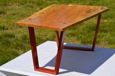 Solid Ambrosia Maple Slab Coffee Table With Padauk Legs 5 small