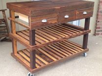 Reclaimed Barnwood Kitchen Cart, Bar Cart, Buffet 2 small
