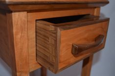 Solid Curly Cherry And Walnut Petite Table / Night Stand 5 small