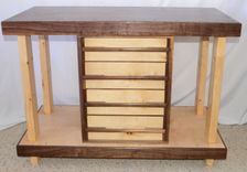 Walnut And Maple Work Table With Drawers 3 small