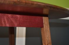 Solid Figured Walnut And Purple Heart Modern Round Dining Table 2 small