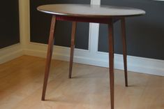Solid Figured Walnut And Purple Heart Modern Round Dining Table 1 small