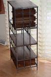 Modern Walnut And Steel Bar And Wine Rack 2 small
