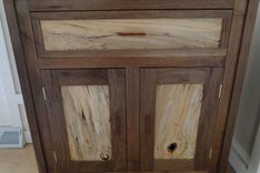 Walnut And Spalted Sycamore Media Cabinet 2 small
