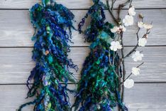 Handspun Scarf - Indie Dyed Scarf - Modern Skinny Scarf 2 small