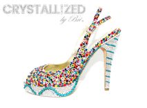 Fully Crystallized High Heels Bling Shoes Genuine European Crystals Bedazzled Pumps Sandals 5 small