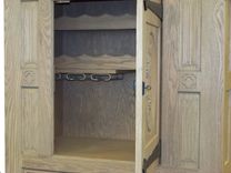 French Gothic Oak Wine Cabinet Antique Look 2 small