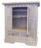 French Gothic Oak Wine Cabinet Antique Look 3 small