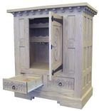 French Gothic Oak Wine Cabinet Antique Look 4 small