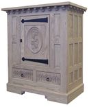 French Gothic Oak Wine Cabinet Antique Look 1 small