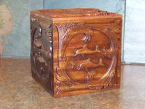 Carved Wooden Urn 6 small