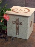 Corian Urn With Crucifix 1 small