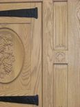 French Gothic Oak Wine Cabinet Antique Look 6 small