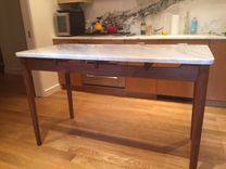 Karina Mid Century Walnut Table Base For Stone Or Marble Top 1 small