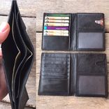 Black Or Brown Men's Leather Bifold Wallet Traveler Credit Card Divider 2 small