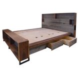 Platform Bed With Wired Storage Headboard | Configuration 4 | 2 small