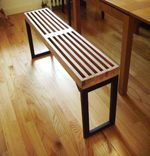 Mid Century Modern Bench With Steel Legs 3 small