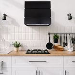 30" Stainless Steel Range Hood, 3 Stacks Modern Box Kitchen Hood With Powerful Vent Motor 3 small