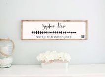 Personalized Soundwave With Qr Code Framed Wood Sign, Custom Voice Recording Art 2 small
