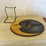 Bat And Moon Handmade Glass Art With Display Stand Optional Wall Hanger Man In The Moon 4 small