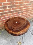 Round Live Edge Coffee Table- Claro Walnut- Dark Wood- Coffee Table- Mid Century- Tree Slice- Log 3 small
