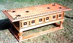 Russian Desk In Quarter Sawn White Oak With Ebony Inlays Etc. 1 small