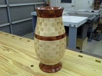 Woodturned Segmented Wood Vase 6 small