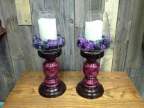 Woodturned Segmented Candle Holders 1 small
