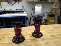 Woodturned Segmented Candle Holders 4 small
