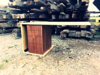 Modern Cantilever Walnut And Pine Desk 1 small