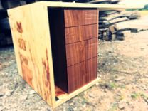 Modern Cantilever Walnut And Pine Desk 2 small