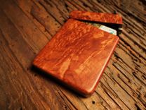 Redwood Burl Wood Wallet, Business Card Case 3 small